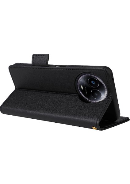 Realme 11 5g Yan Toka Pu Deri Manyetik Kart Yuvaları Tutucu Için Kılıf (Yurt Dışından)