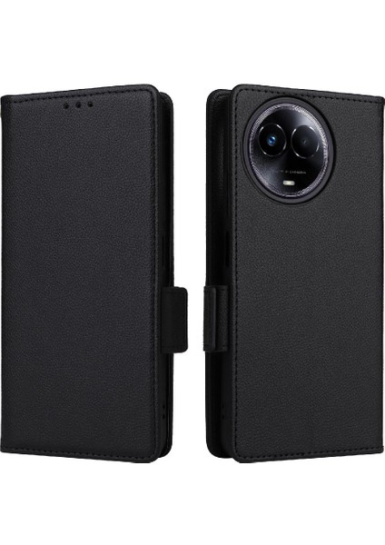 Realme 11 5g Yan Toka Pu Deri Manyetik Kart Yuvaları Tutucu Için Kılıf (Yurt Dışından)