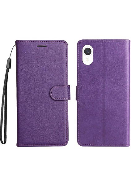 Samsung Galaxy A23E Klasik Katı Renk Için Flip Case Kart Yuvası ile Yüksek (Yurt Dışından)
