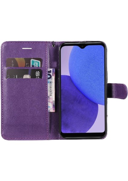 Samsung Galaxy A23E Klasik Katı Renk Için Flip Case Kart Yuvası ile Yüksek (Yurt Dışından) fırsatları