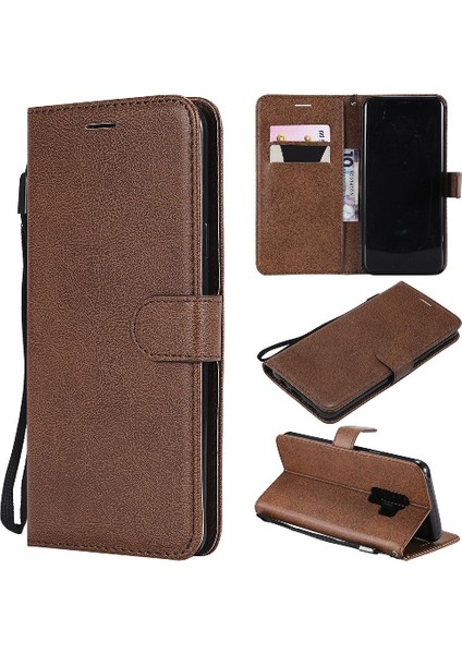 Samsung Galaxy S9 Artı Klasik Düz Renk Yüksek Kalite Kılıf Için Flip Case (Yurt Dışından)