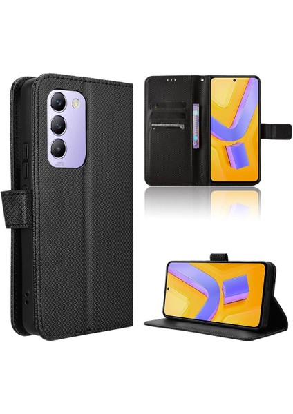 Vivo Y200E 5g Manyetik Cüzdan Kapak Kart Tutucu Kickstand Için Kılıf (Yurt Dışından)