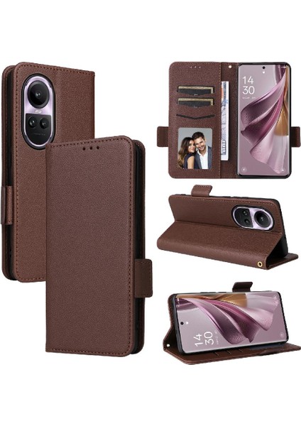 Oppo Için Kılıf Oppo 10 Pro 5g Pu Deri Kart Yuvaları Tutucu Manyetik Yan (Yurt Dışından)