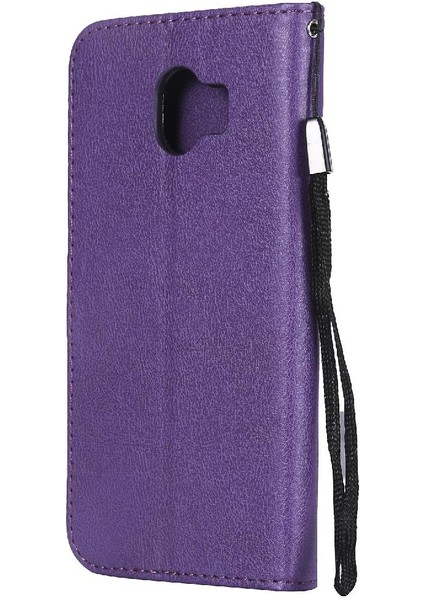 MY Boutique1 Kart Yuvası Klasik Düz Renk ile Samsung Galaxy J4 2018 Için Flip Case (Yurt Dışından)