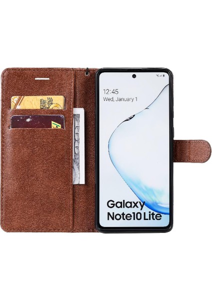 Samsung Galaxy Not 10 Lite Için Flip Case Kart Yuvası ile Yüksek Kalite Kılıf (Yurt Dışından)