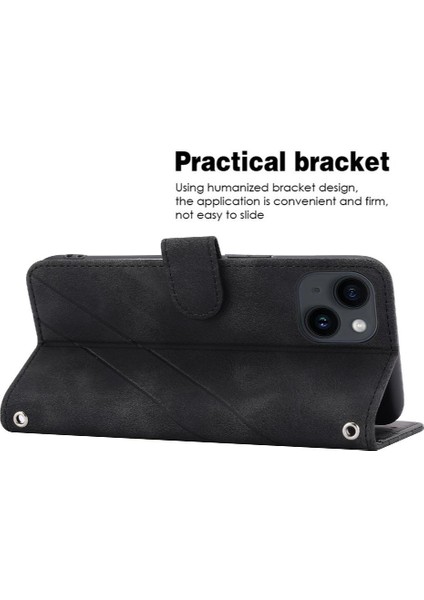 Iphone 15 Için Filp Durumda Artı Bilek Kayışı Kickstand Kredi Kartı Tutucu Pu (Yurt Dışından)