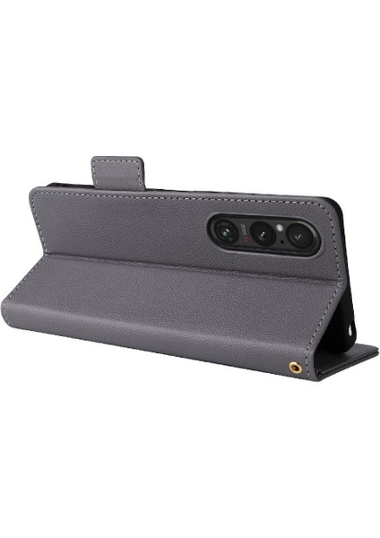 Sony Xperia 1 Vi Için Kılıf Yan Toka Pu Deri Manyetik Kart Yuvaları (Yurt Dışından) modelleri