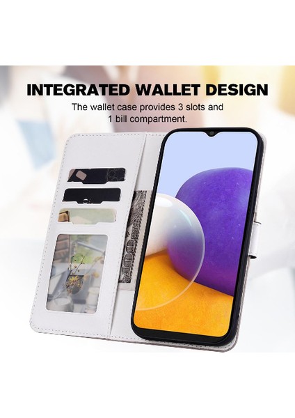 Samsung Galaxy A22 5g Için Kılıf Deri Kılıf Darbeye Kapak Kapak Cüzdan (Yurt Dışından) modelleri