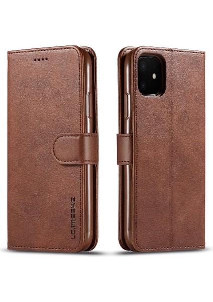 Tutucu ile iphone 11 Için Kılıf Buzağı Doku Yatay Çevir Deri Kılıf (Yurt Dışından)