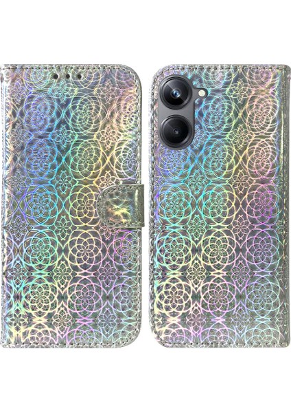 Realme 10 Pro 5g Glitter Renkli Premium Pu Deri Kart Yuvası Için Kılıf (Yurt Dışından)