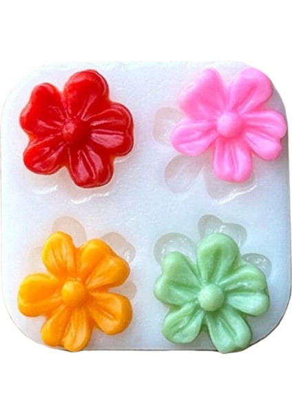 4'lü, Dörtlü Mini Minyatür Çiçek Silikon Kalıp K-1309, Kokulu Taş Sabun Alçı Mum Kalıbı fiyatları