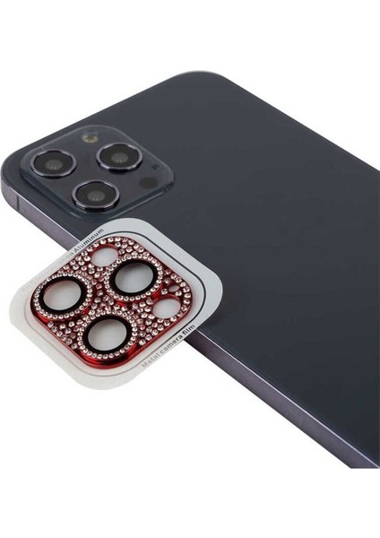 Apple iPhone 13 Pro Max Uyumlu Cl-08 Kamera Lens Koruyucu, Kırmızı