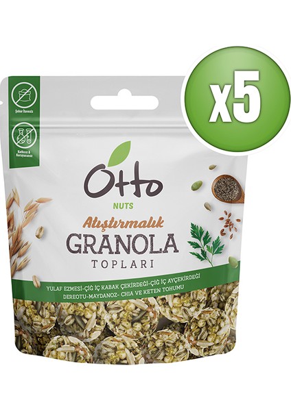 Otto Nuts Maydonozlu Dere Otlu Granola Topları 5 x 25 G