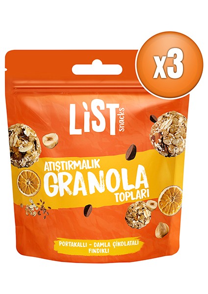 Portakallı Damla Çıkolatalı Granola Topları 3 x 30 G