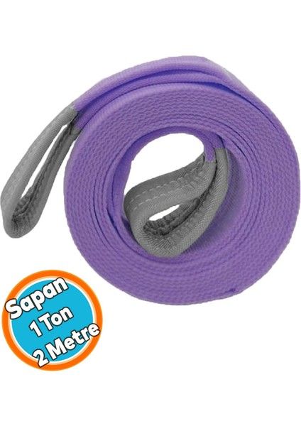 Sapan Polyester Spanzet 1 Ton 2 Metre Mor Sağlam Yük Kaldırma Taşıma İndirme Halat