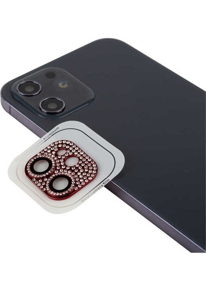 Apple iPhone 12 Uyumlu Cl-08 Kamera Lens Koruyucu, Kırmızı