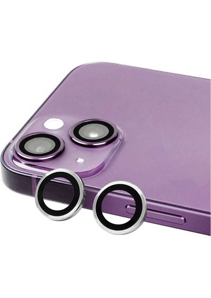 Apple iPhone 14 Uyumlu Cl-07 Kamera Lens Koruyucu, Gümüş