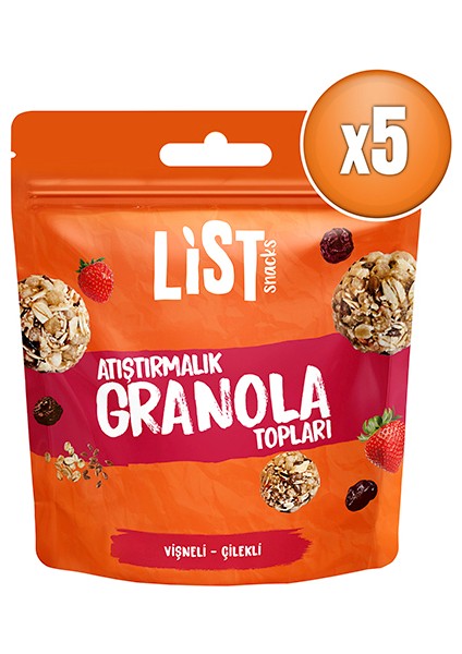 Vişneli Çilekli Granola Topları 5 x 30 G