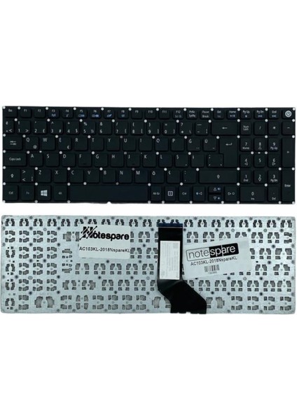 Acer ile Uyumlu Aspire 3 A315-53G-56X1, 3 A315-53G-578Q Notebook Klavye Siyah Tr