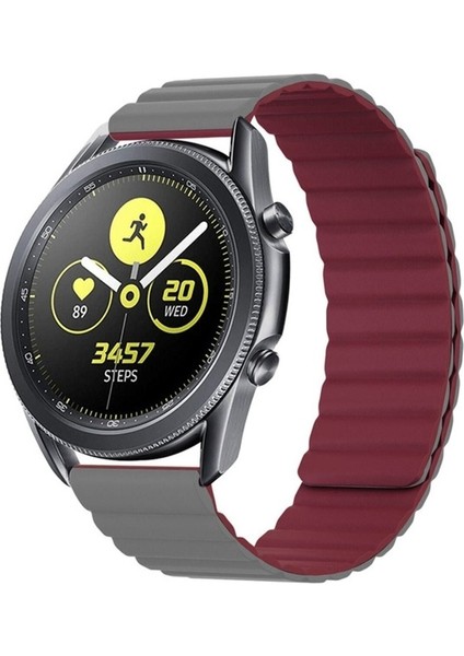 Amazfit Uyumlu Kordon Suni Deri Bakla Tasarım Kayış, Gri-Kırm