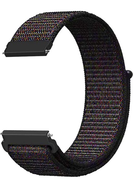 Amazfit Gtr Uyumlu Kordon Hasır Örgü Işlemeli Spor Kayış, Siyah - Gri