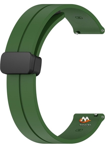 Amazfit Uyumlu Kordon Silikon Magnetik Tokalı Spor Kayış, Yeşil modelleri