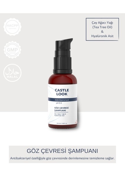 Castle Look Makyaj Temizleme ve  Göz Çevresi Şampuanı 50 ml Cstllg