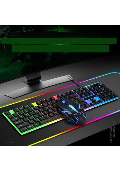 Kls-01 2'li Set Oyuncu Klavye Mouse Fare Seti Rgb Oyuncu Klavye Mekanik Hisli Siyah Dizüstü Pc