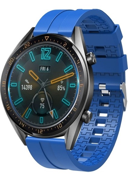 Amazfit Uyumlu Kordon Silikon Spor Yumuşak Suya Dayanıklı Kayış, Saks Mavi