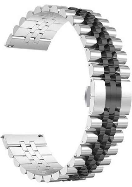 Amazfit Uyumlu Kordon Paslanmaz Metal Klipsli Rolex Kayış, Gümüş-Si fiyatları