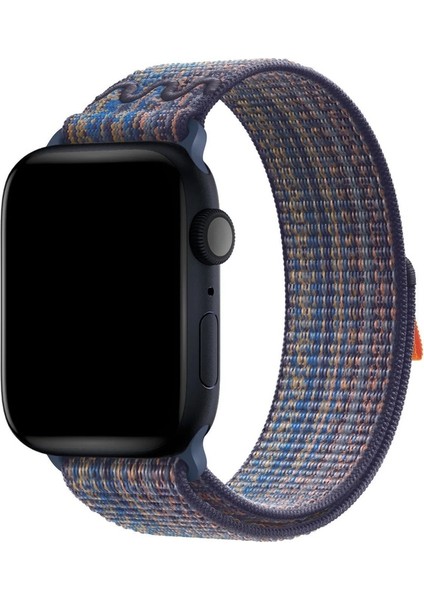 Apple Watch Uyumlu Kordon Hasır Örgü Spor Nike Kayış, Mavi