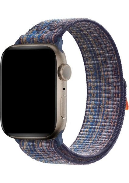 Apple Watch Uyumlu Kordon Hasır Örgü Spor Nike Kayış, Mavi