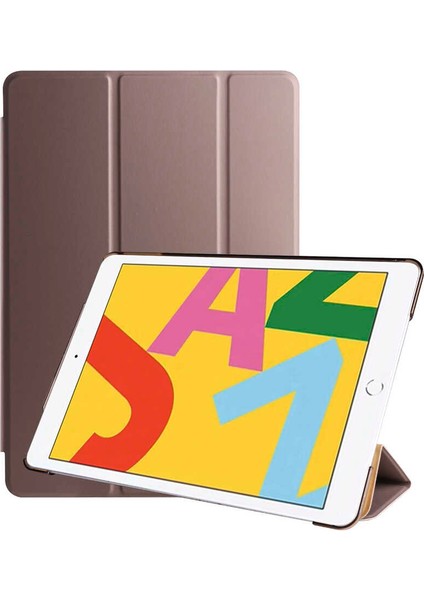 Apple iPad 10.2 (8.nesil) Uyumlu Tablet Kılıfı Smart Cover Standlı Akıllı Kılıf, Gold