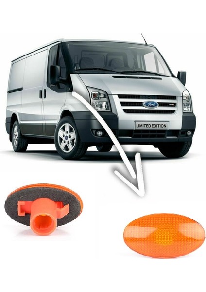Ford Transit Çamurluk Sinyali Oval Sarı Beyaz 1993-2013