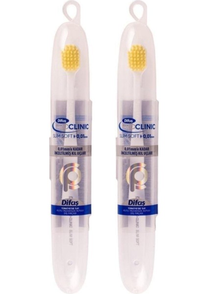 Pro-Clinic Slim Soft 2 Adet Diş Fırçası Seyahat Kutulu 0 01 mm