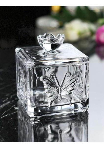 Şeffaf Kapaklı Kare Cam Şekerlik fiyatları