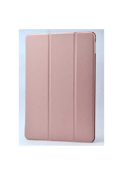 Apple iPad 6 Air 2 Uyumlu Tablet Kılıfı Smart Cover Standlı Akıllı Kılıf, Rose Gold
