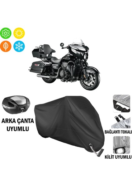 Musatti Dark Pow Motosiklet Brandası Arka Çanta Bağlantı,kilit Uyumlu Siyah