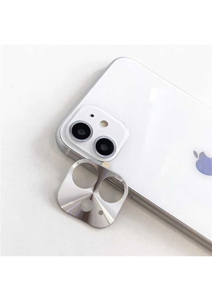 Apple iPhone 11 Uyumlu Metal Kamera Koruyucu, Gri