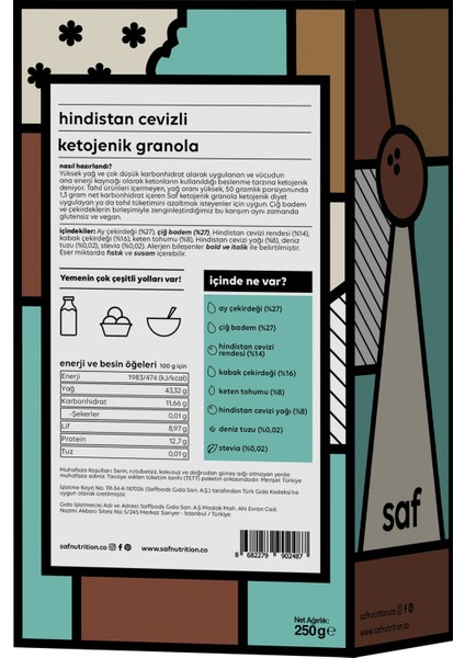 Hindistan Cevizli Ketojenik Granola, 200 gr x 2 Adet fiyatları