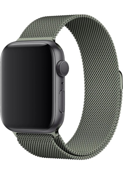 Apple Watch Uyumlu Kordon Hasır Metal Mıknatıs Kayış, Açık Gri fiyatları