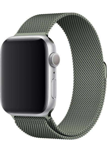 Apple Watch Uyumlu Kordon Hasır Metal Mıknatıs Kayış, Açık Gri fırsatları