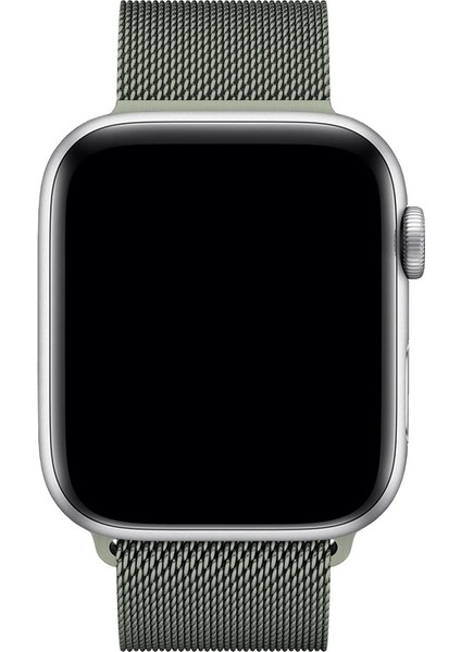 Apple Watch Uyumlu Kordon Hasır Metal Mıknatıs Kayış, Açık Gri indirimleri