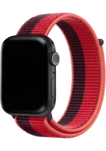 Apple Watch Uyumlu Kordon Hasır Örgü Işlemeli Spor Loop Kayış, Plum Purpl