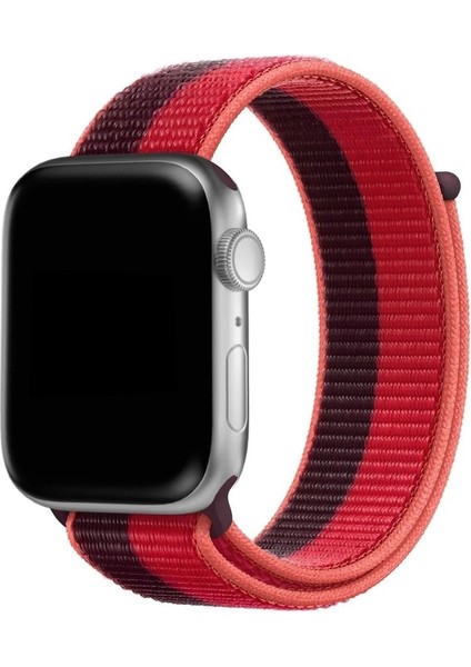 Apple Watch Uyumlu Kordon Hasır Örgü Işlemeli Spor Loop Kayış, Plum Purpl