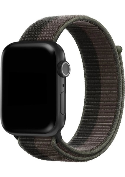 Apple Watch Uyumlu Kordon Hasır Örgü Işlemeli Spor Loop Kayış, Sarı - Lac