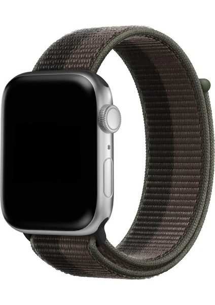 Apple Watch Uyumlu Kordon Hasır Örgü Işlemeli Spor Loop Kayış, Sarı - Lac