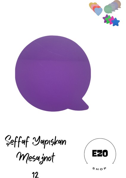 Şeffaf Renkli Postit Yapışkan Post-It Not Kağıdı Mesajnot 12