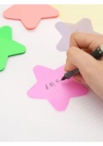 Şeffaf Renkli Postit Yapışkan Post-It Not Kağıdı Yıldıznot 11