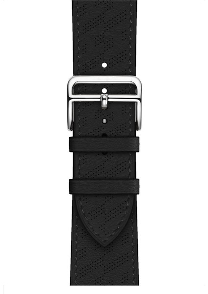Apple Watch Uyumlu Kordon Deri Metal Tokalı Luxury Şık Kayış, Siyah
